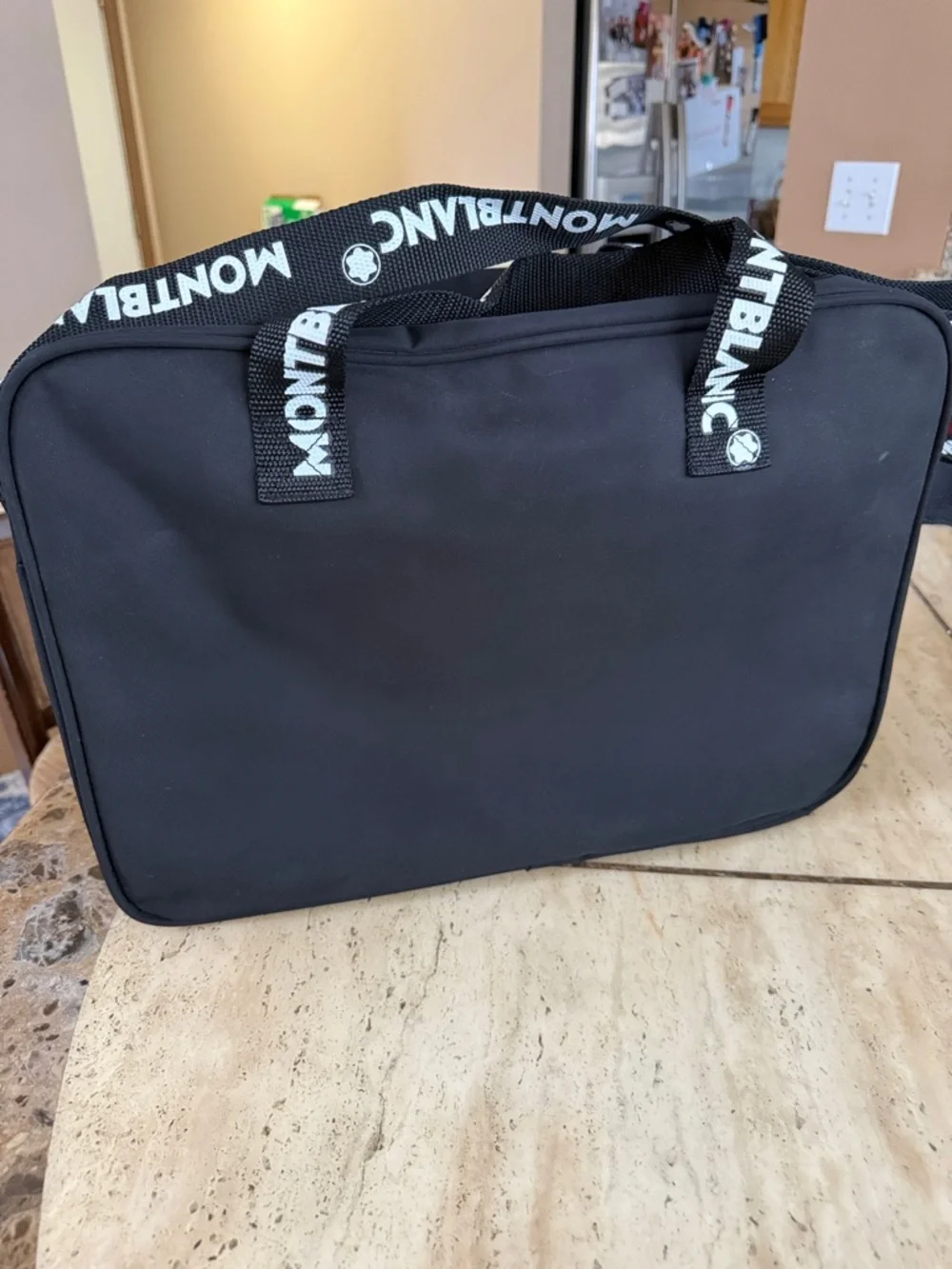 Montblanc Black Nylon Laptop Brief with Logo Webbing